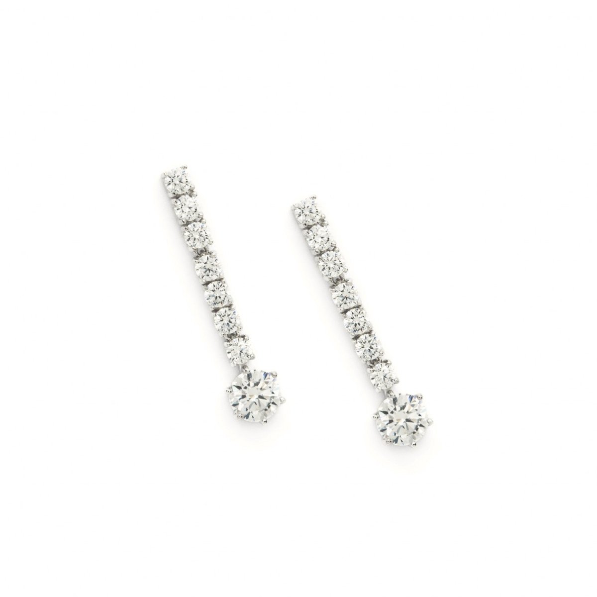 Boucles d'oreilles longues brides rigides design linéaire - LINEARGENT