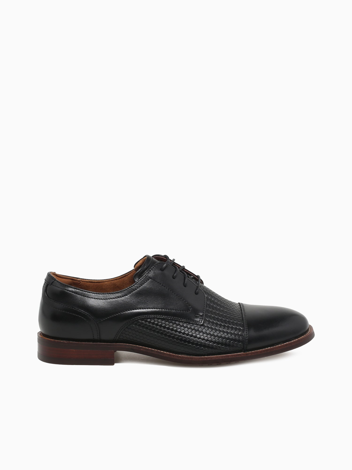 Rucci Weave Cap Toe Black Smooth