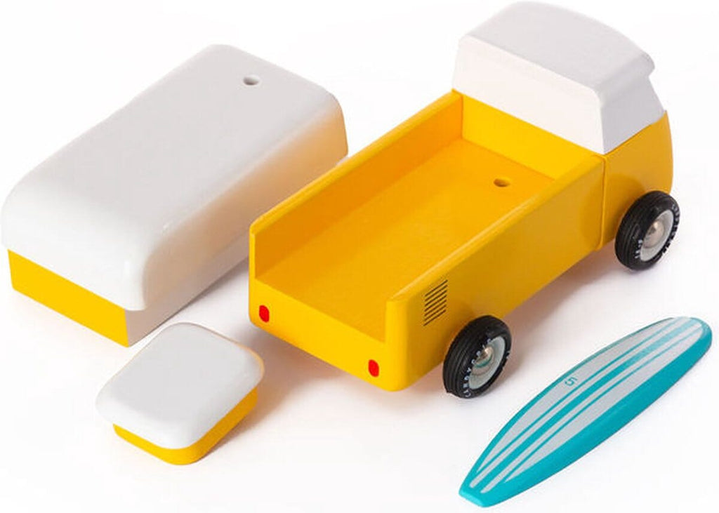 bewaker oppervlakte kans Speelgoedauto hout - Beach bus yellow - Candylab