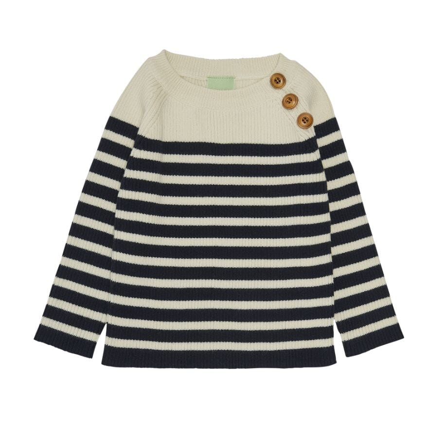 Cotton Baby sweater Ecru / Dark Navy | FUB