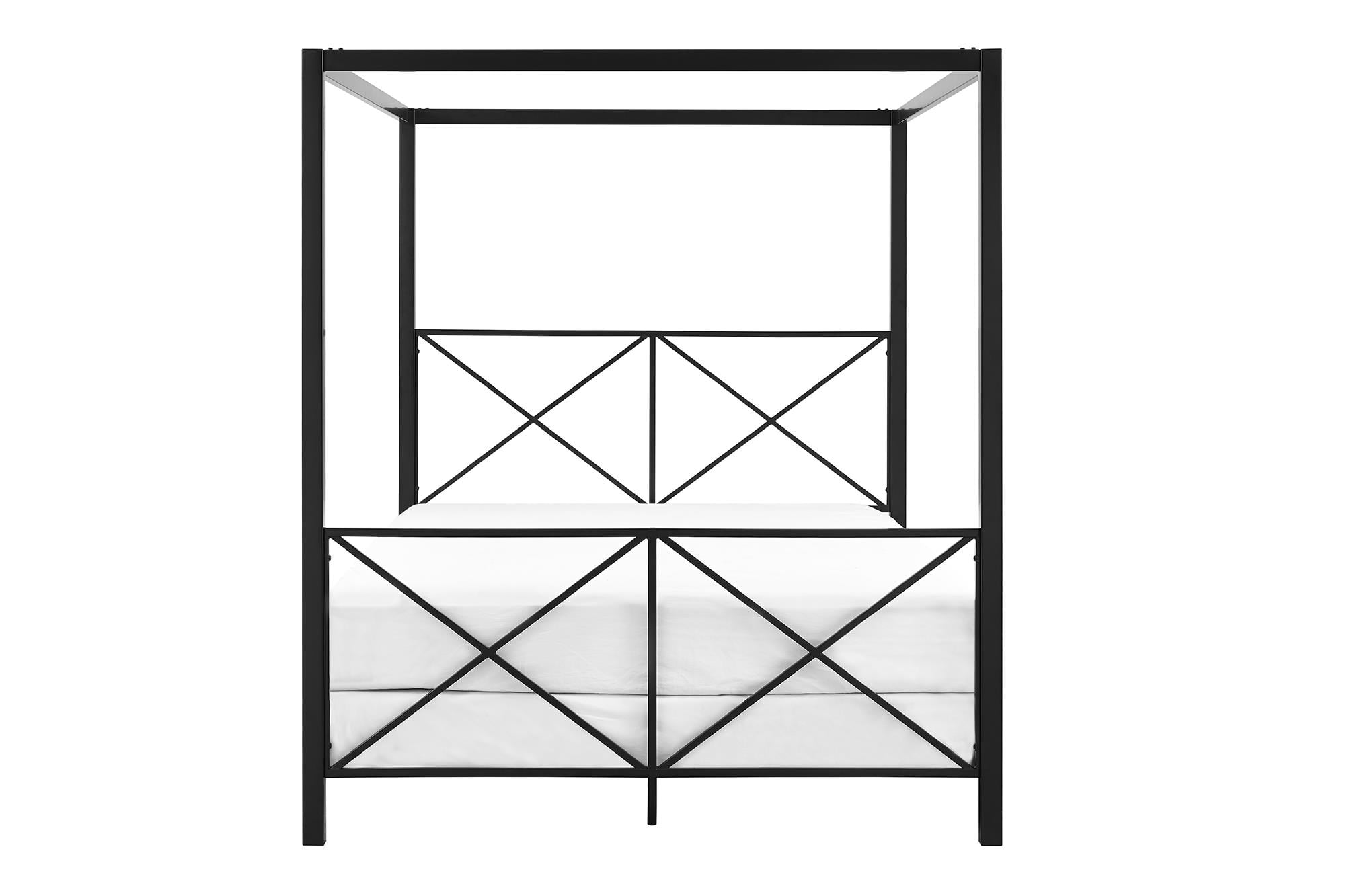 Baxton Studio Malia Contemporary Engineered Wood Back Support Canopy Bed, King, Walnut Brown