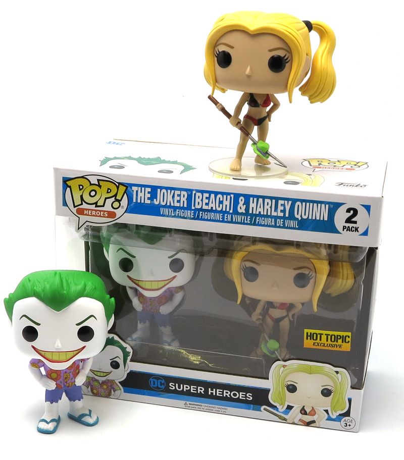 joker and harley quinn beach funko pop