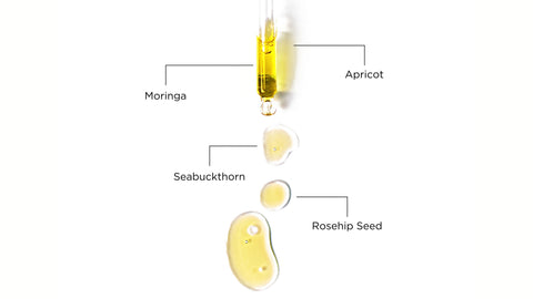 Face oil with drops and ingredients