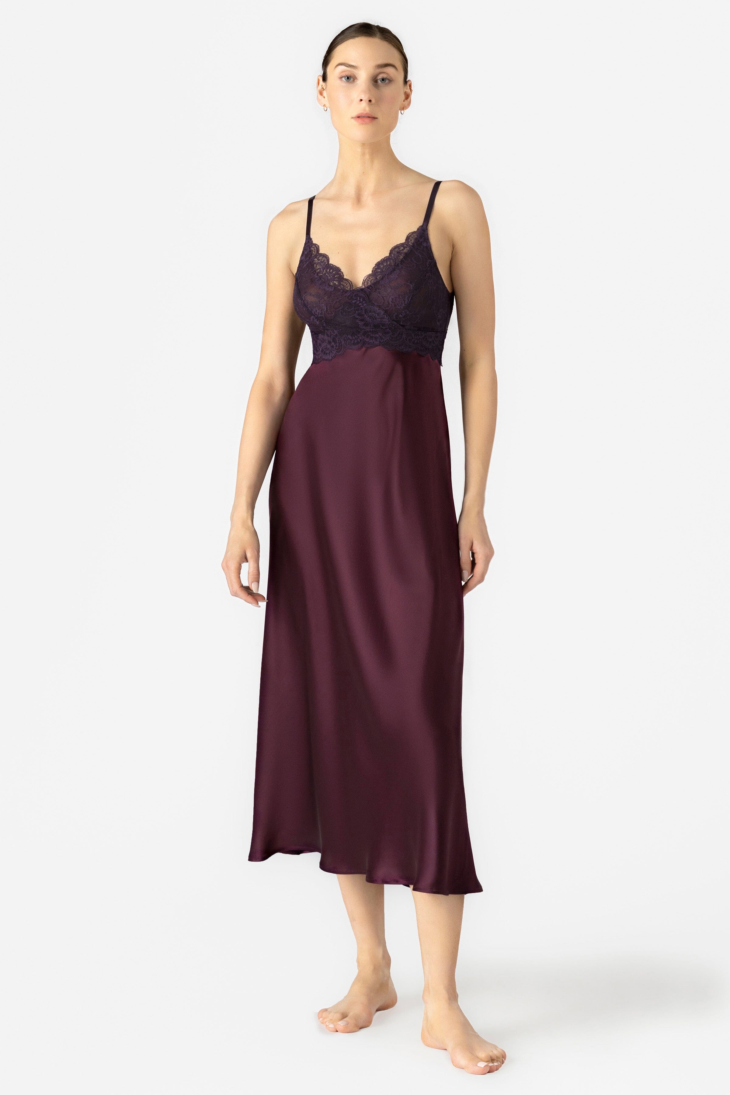 Arden Lush BS Cross-over Long Silk Gown