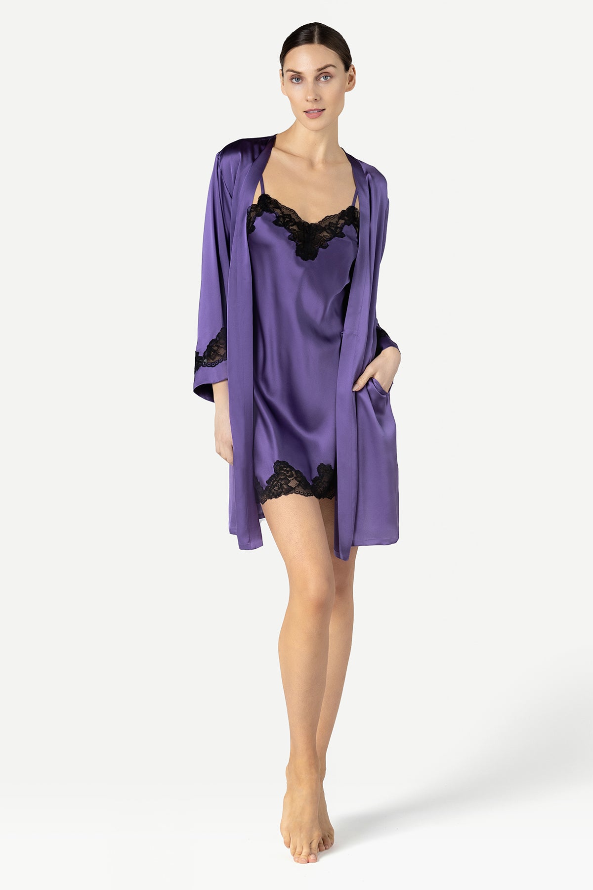 Morgan Iconic Short Silk Robe