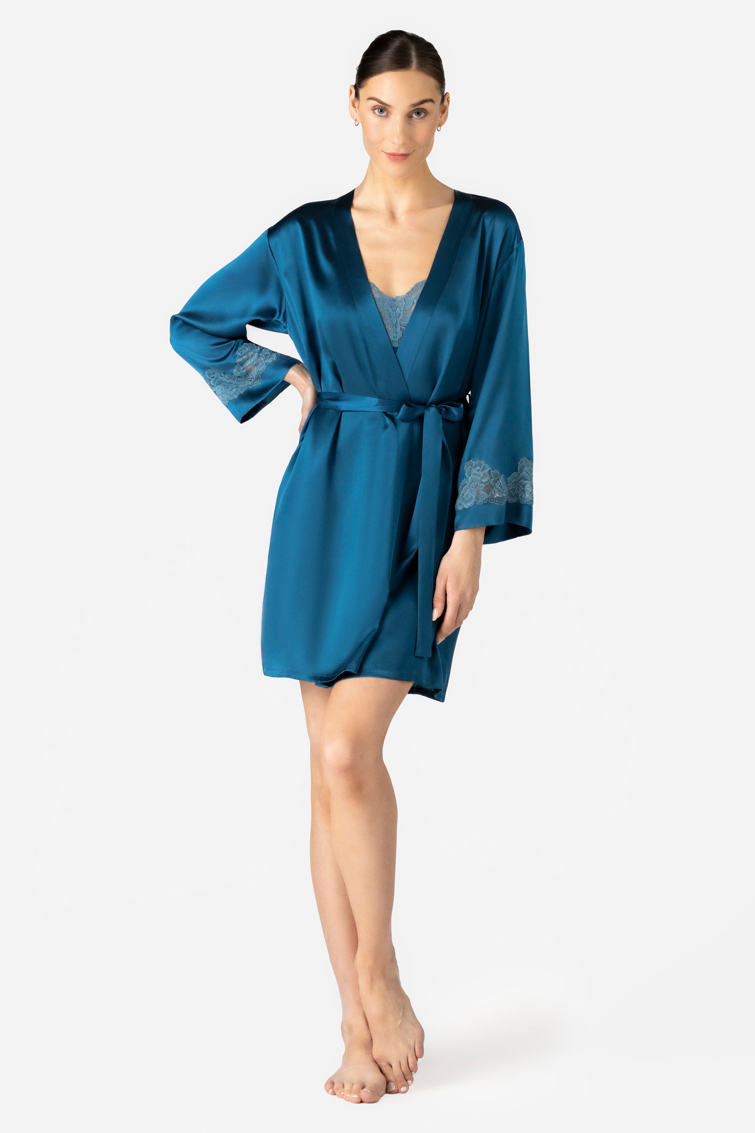 Morgan Iconic Short Silk Robe