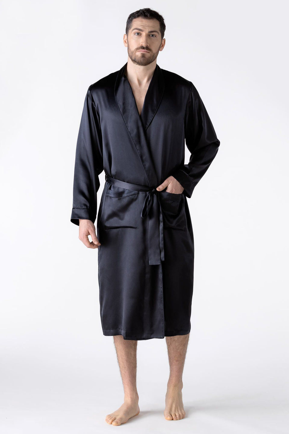 NK Men 3/4 Robe - Short Silk Robe for Men | NK IMODE