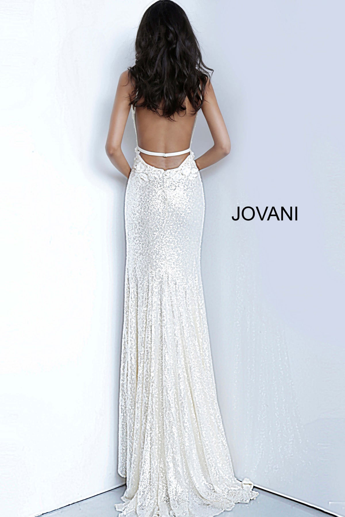 Jovani 1012 long sequins gown with a sexy low back and leg slit - Mia ...