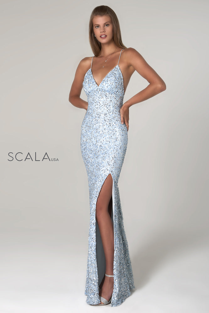 ice blue formal gown