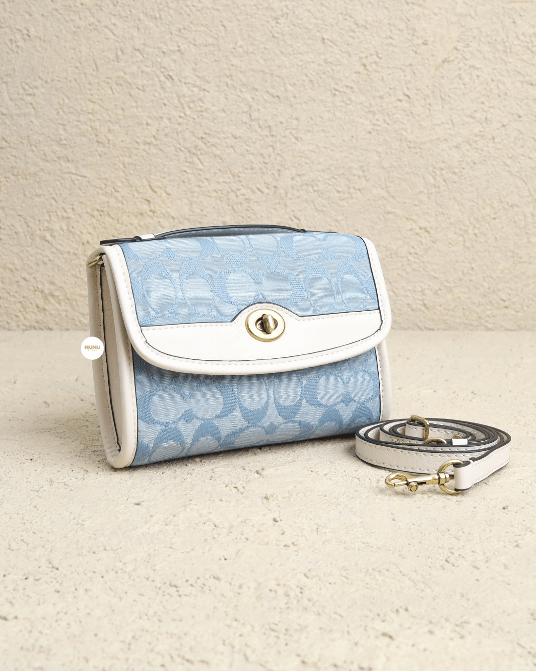 COACH Signature Chambray Kip Turnlock Cross-body Bag in Blue