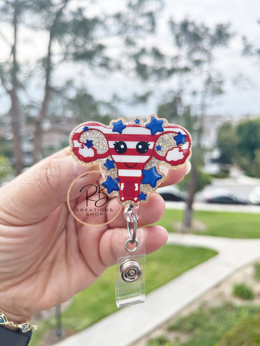 Uterus Badge reel  At your cervix retractable badge reel