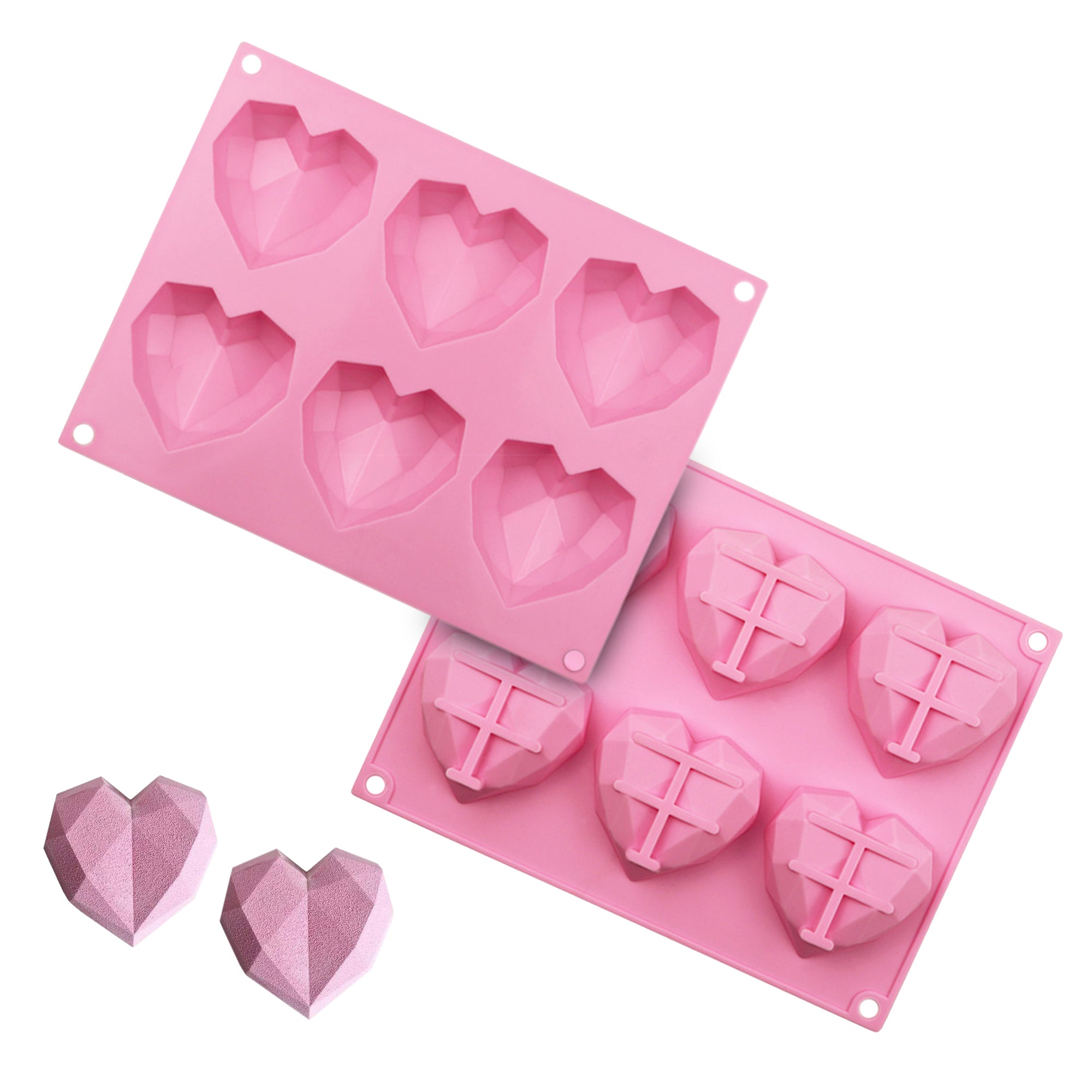 3D Diamond Love Heart Shape Silicone Molds – Dulce Cakes and Confections