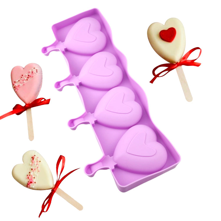 Hollow Heart Shaped Lollipop Mold, Chocolate Mold, 3d Silicone