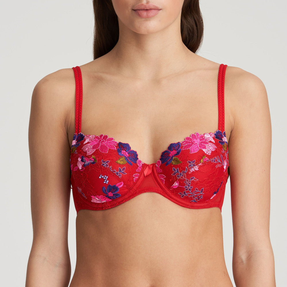 Marie Jo Linda Deep Plunge Padded Bra - True Red