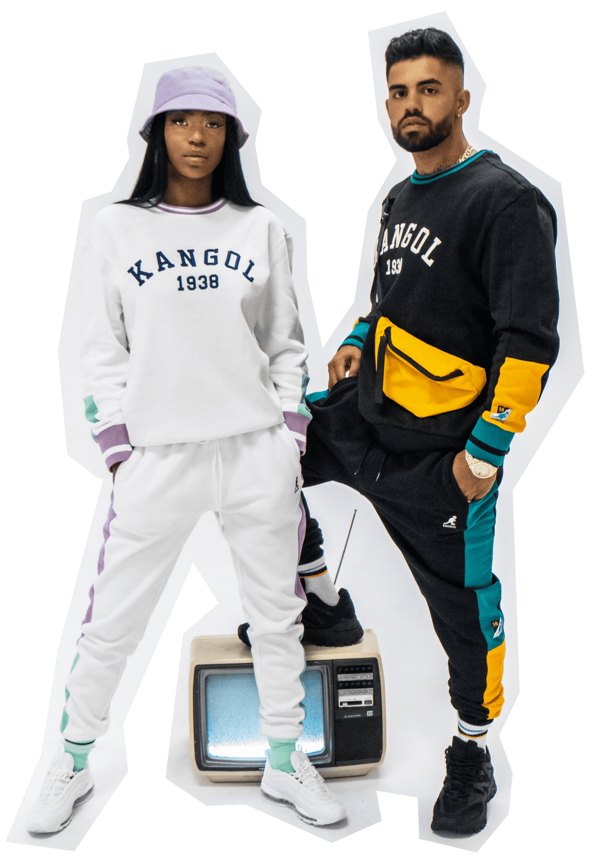 Young people wearing Kangol outfit apparel