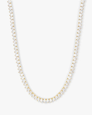 Mama Not Your Basic Tennis Necklace 16"- Gold|White Diamondettes - KELLY CARON CURATED