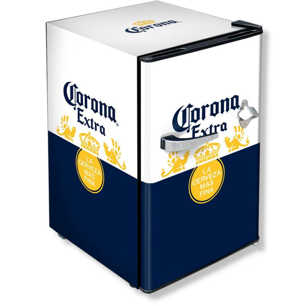 Corona Branded Retro Mini Bar Fridge 70 Litre With Opener - The Dens