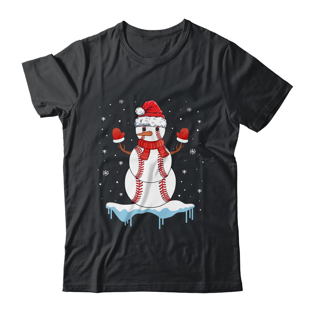 Funny Christmas Baseball Santa Snowman
