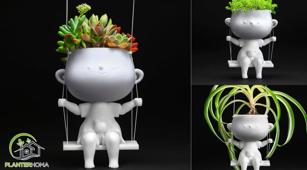 3d printed modern head planter