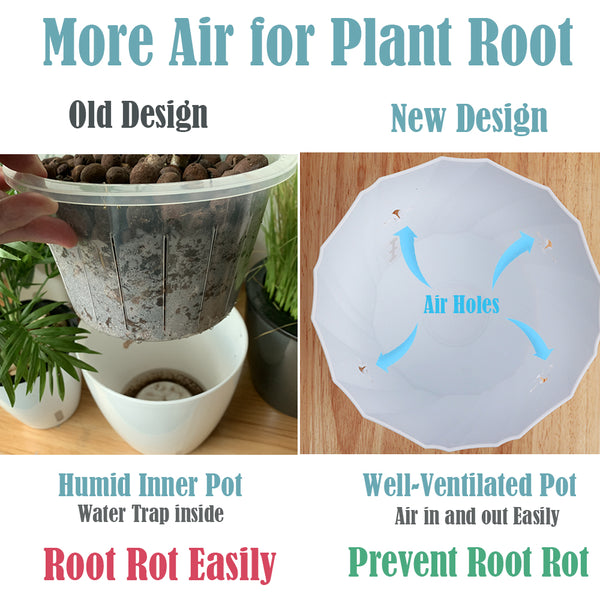 planterhoma self watering pot for prevention of root rot