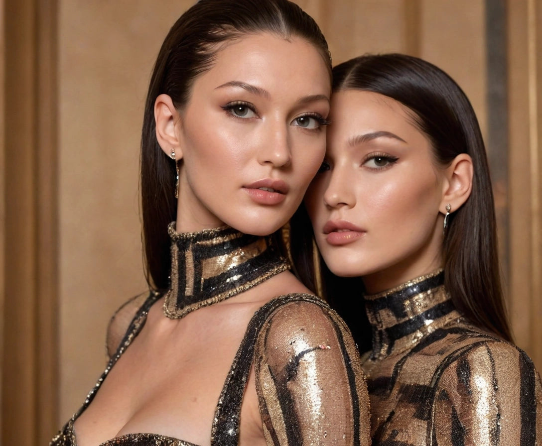 Gigi and bella Hadid Balmain