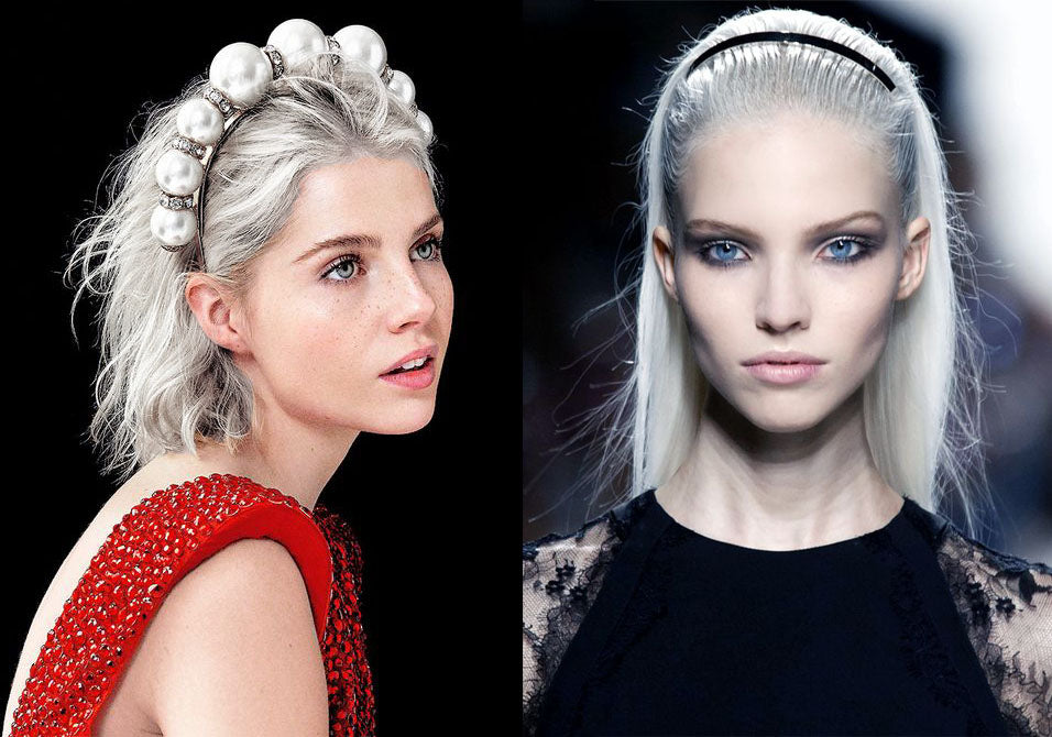 headband on white hair