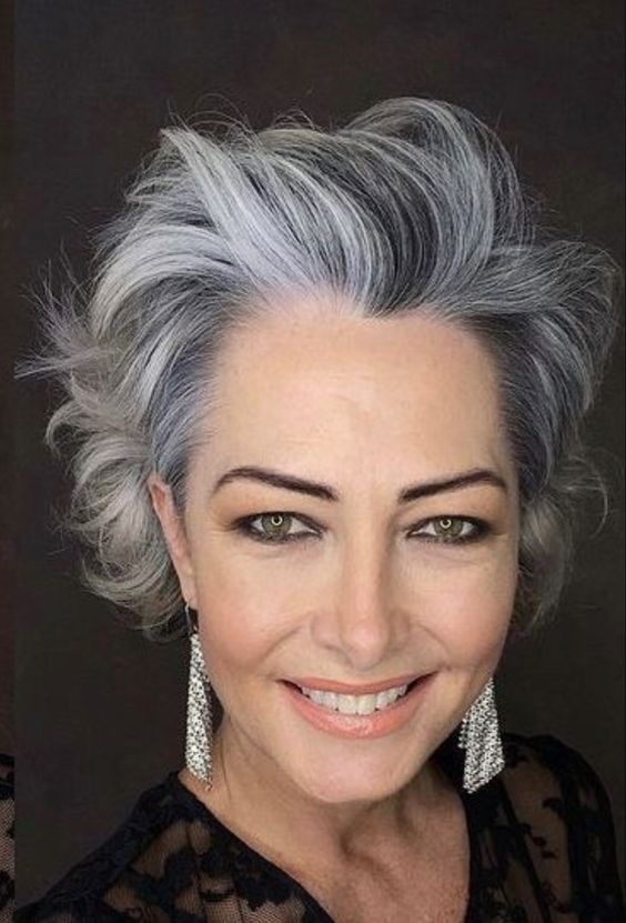 Short white hair