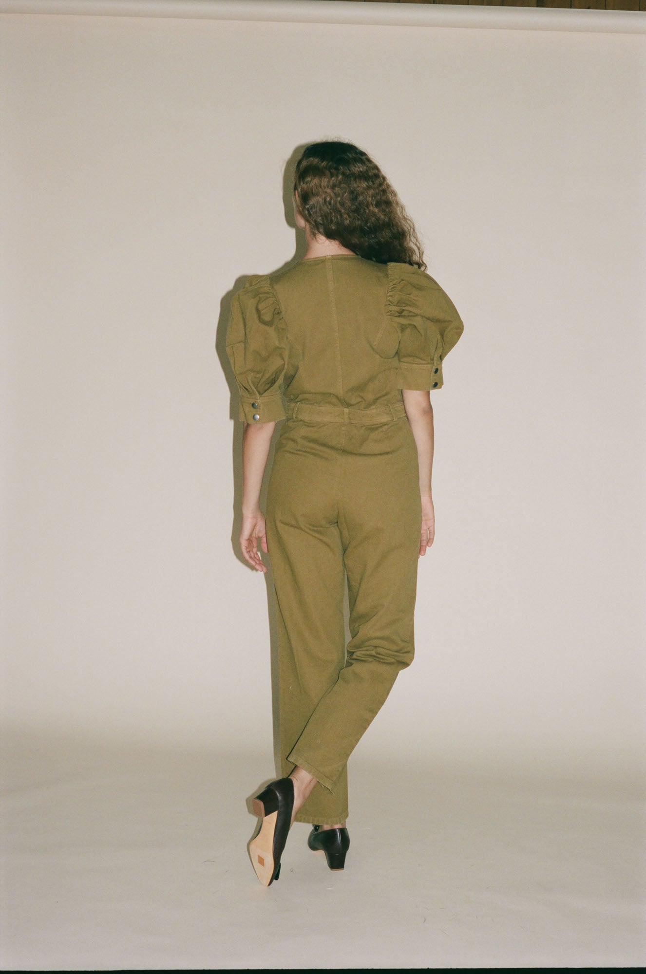 Sea NY Metta Denim Jumpsuit in Olive