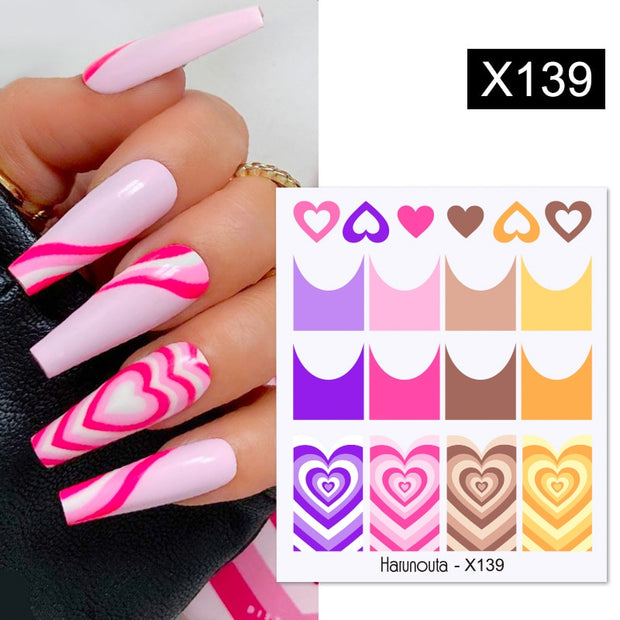 Spring Watercolor Nail Water Decal Stickers Flower Leaf Tree Green Simple Summer DIY Slider For Manicuring Nail Art Watermark