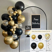 Black Gold Balloon Garland Arch Kit Confetti Latex Baloon Graduation Happy 30th 40th Birthday Balloons Decor Baby Shower Favor
