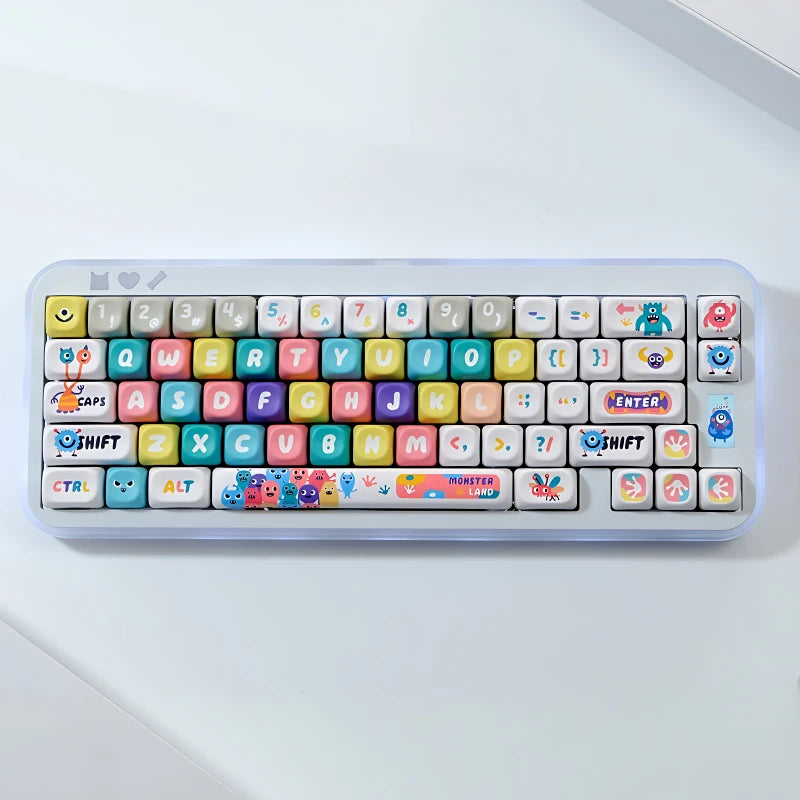 Eaiser Little Monster Key Cap 129 Keys/set PBT MOA Profile Double Shot Keycap Thermal Sublimation Mechanical Keyboard for Customization