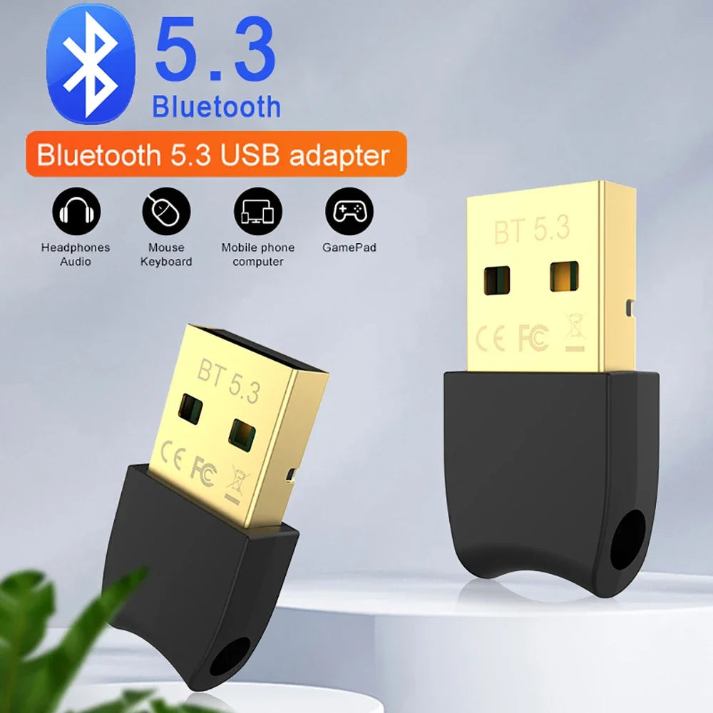Eaiser USB Bluetooth 5.3 Adapter Transmitter Bluetooth Receiver Audio Bluetooth Dongle Wireless USB Adapter for Computer PC Laptop