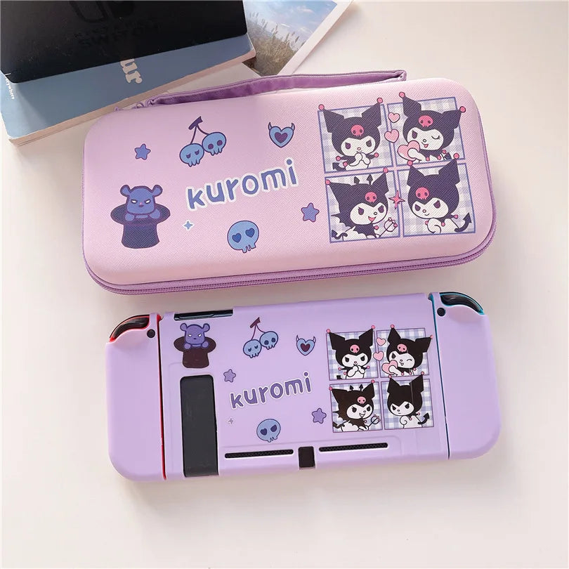 Eaiser-MINISO Sanrio Kuromi For Switch Case Shell Protective Split Housing Box For Nintendo Switch Accessories NS Console TPU Fundas