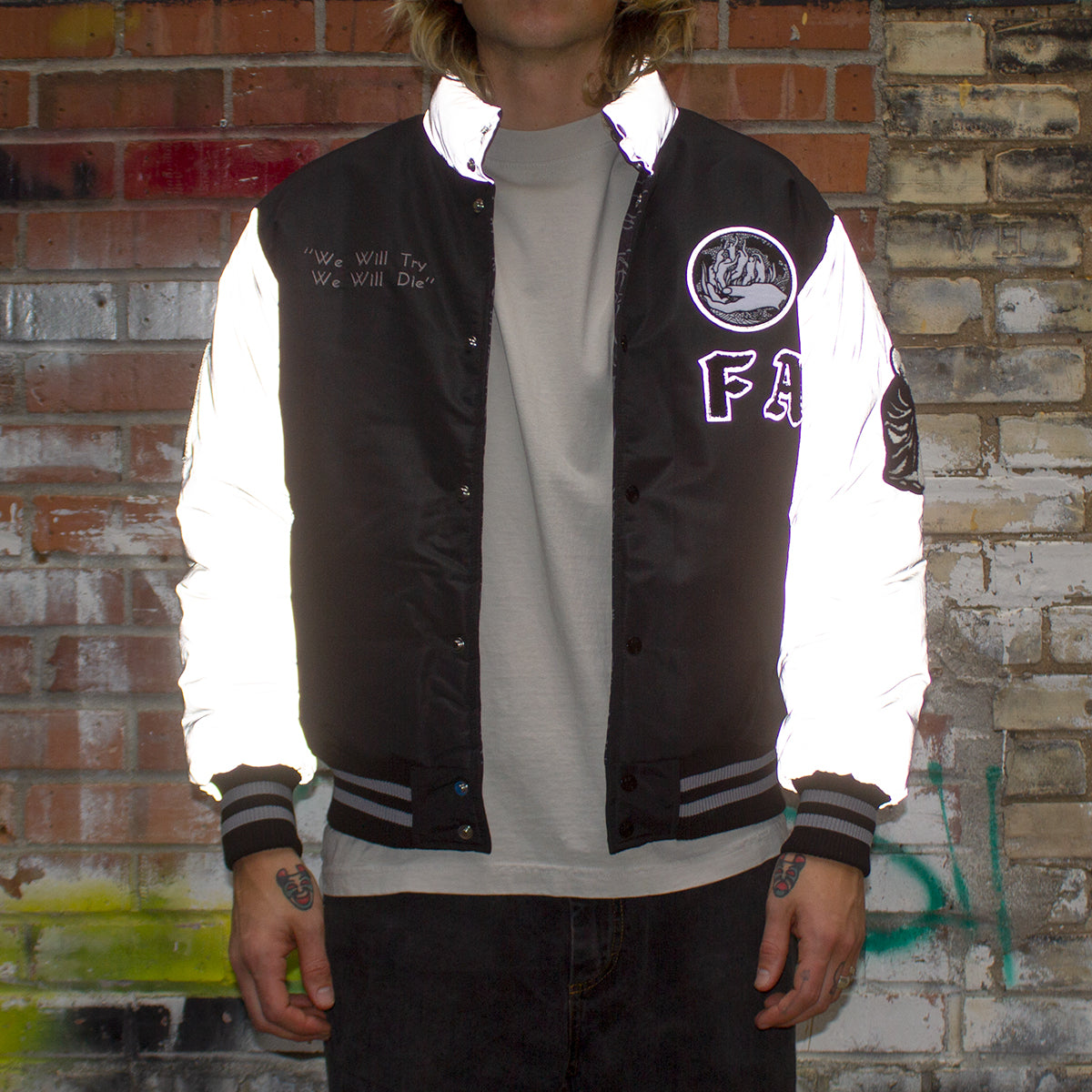 Reflective Reversible Varsity Puffer