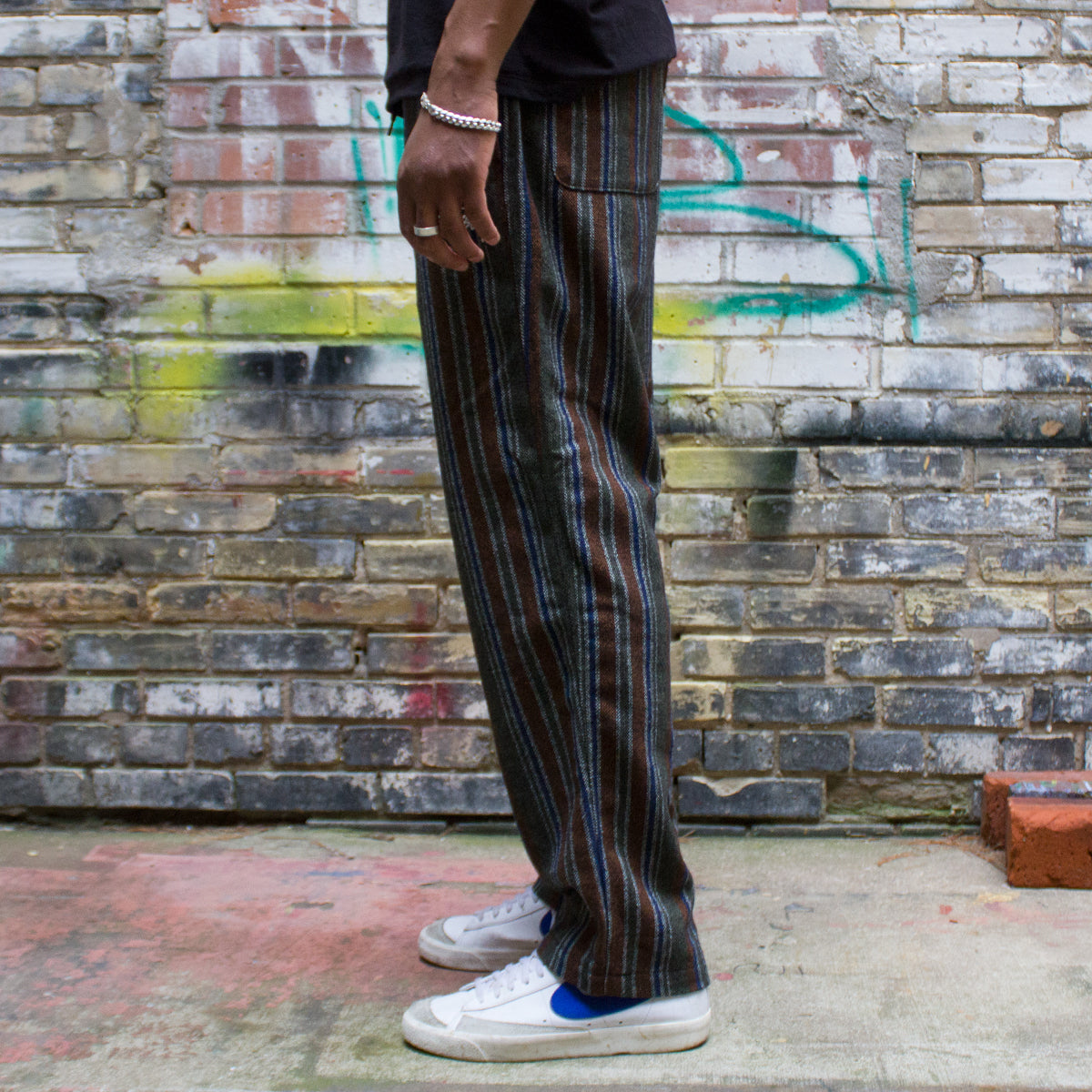 STUSSY WOOL STRIPE RELAXED PANT