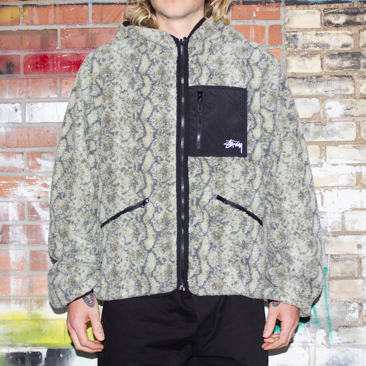 Snake Jacquard Sherpa Jacket