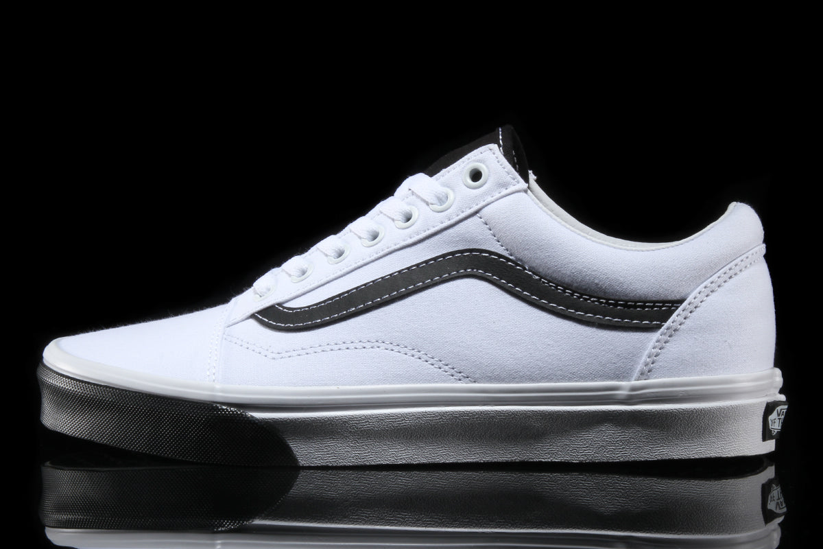 vans old skool color block true white