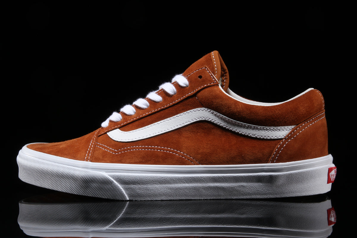 vans old skool brown pig suede skate shoes