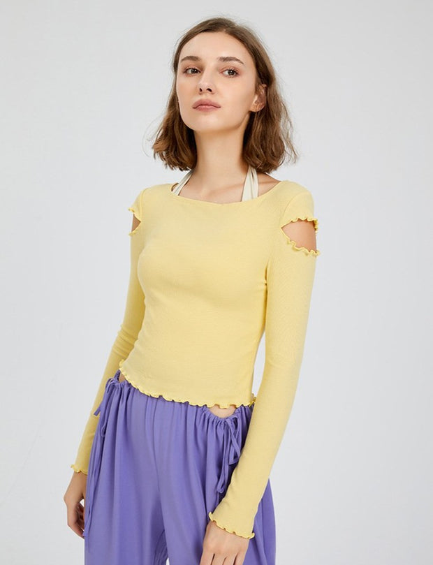 TRcozy Little Ruffle Cotton Workout Long Sleeves
