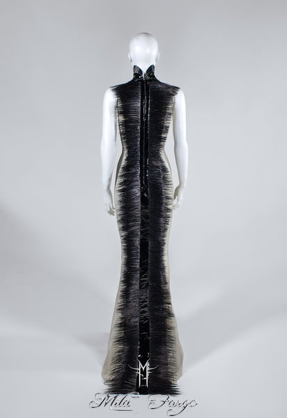 SHADOW OF DEATH EVENING GOWN | Black Feathers – MF