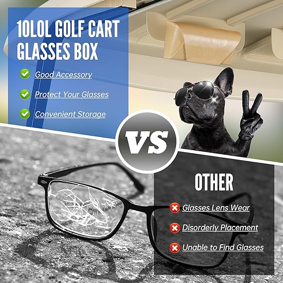 Golf Cart Glasses Case -Leather Hard Shell