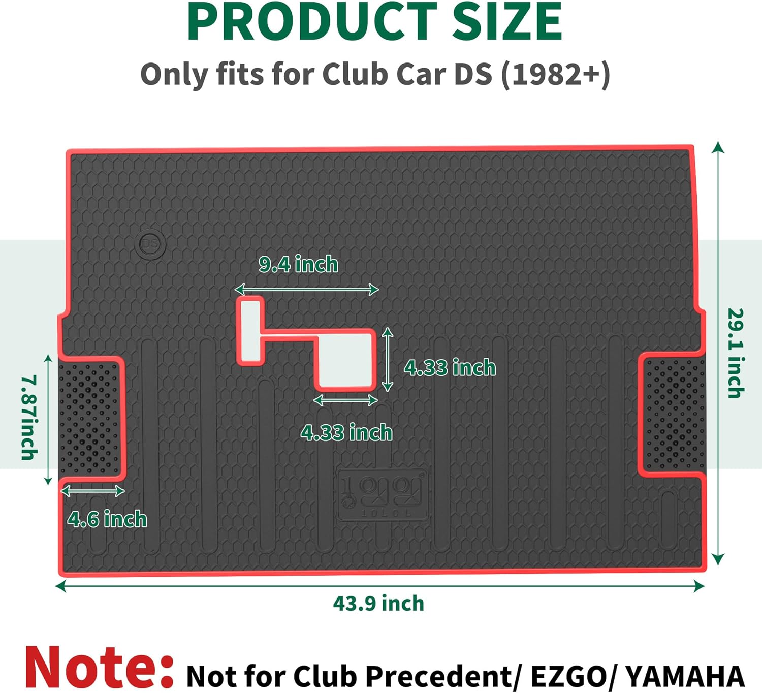 10L0L Golf Cart Mat for Club Car DS