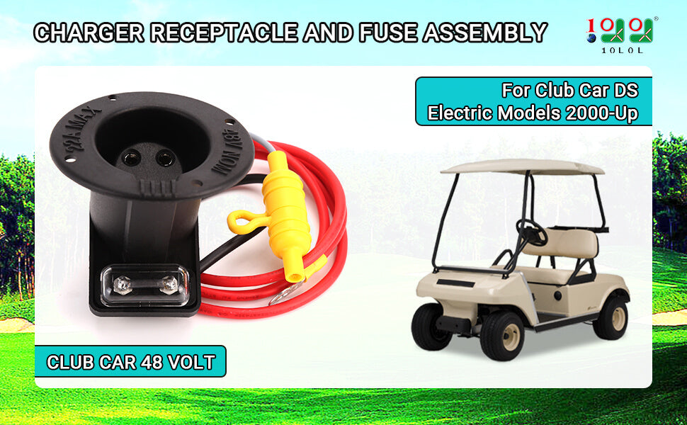 48V Golf Cart Charger Socket and Fuse Assembly for Club Car DS Precedent