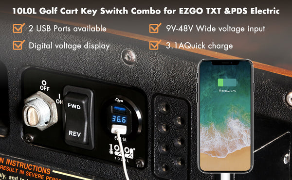 10LOL Golf Cart Key Switch Combo for EZGO TXT &PDS Electric