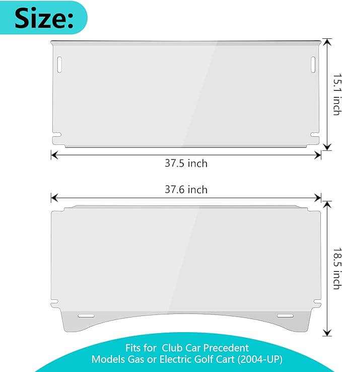 Club Car Precedent Golf Cart Windshield Size