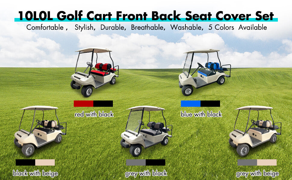 Golf Cart Seat Cover Club Car TXT Black 