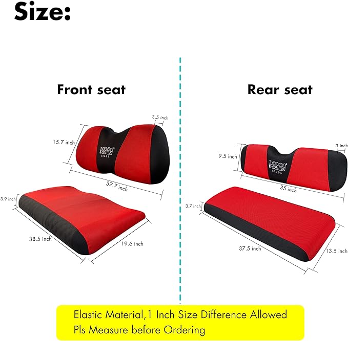 Golf cart front and rear seat cover dimensions