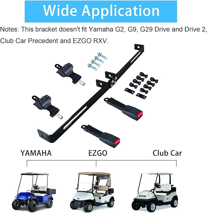 10L0L golf cart seat belt applicable models