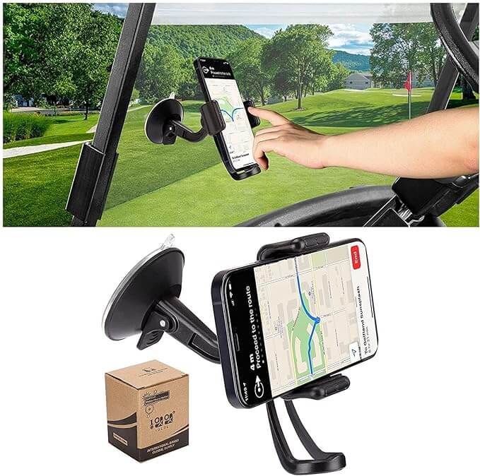 Golf cart cell phone holder