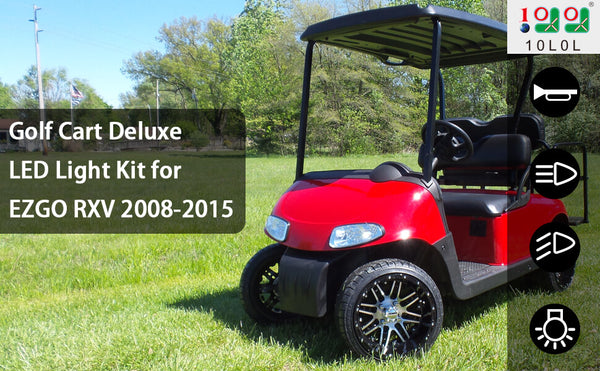 10L0L Golf Cart Deluxe LED Headlights and Tail Light Kits